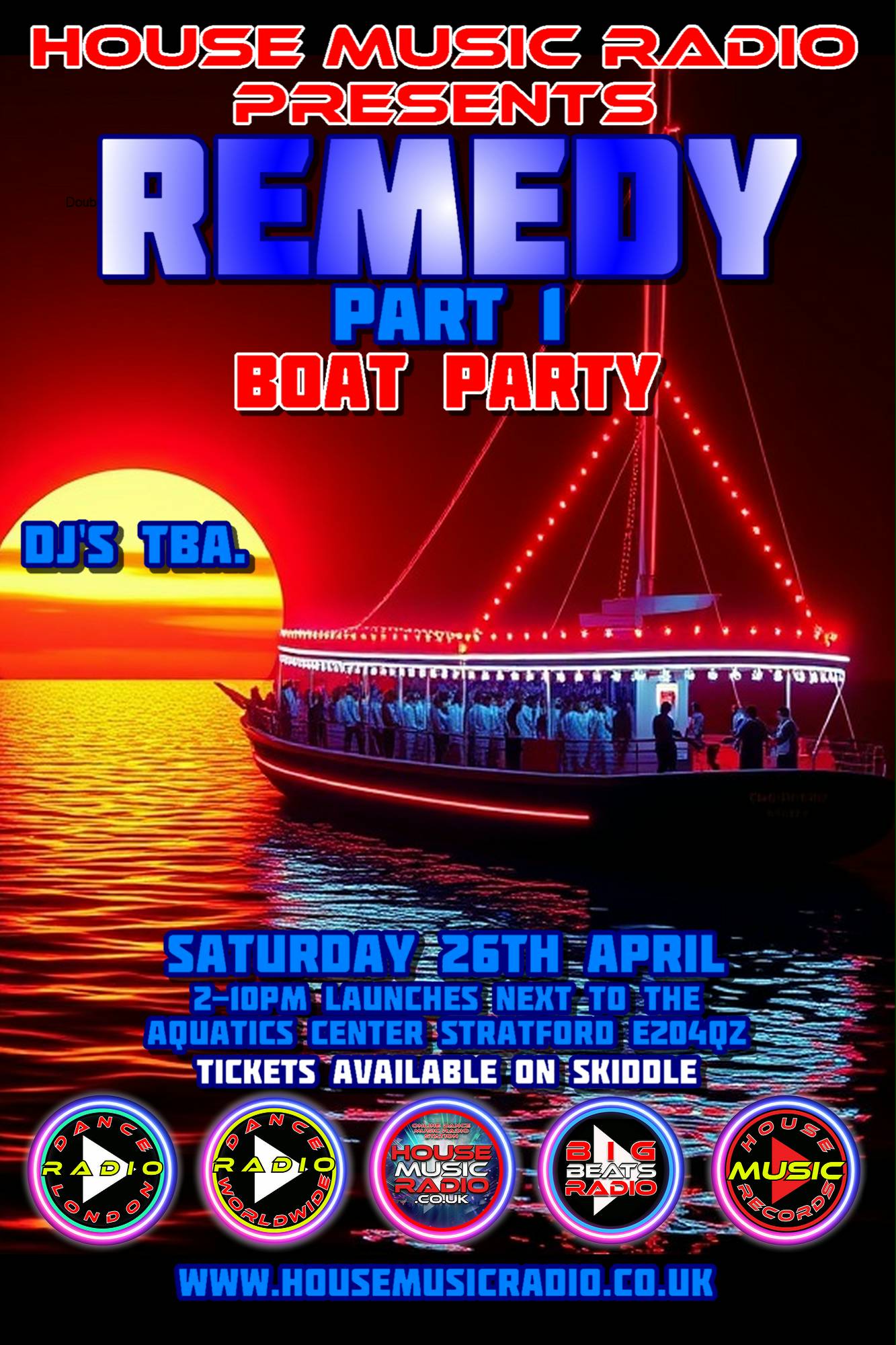 26th April 2025 boat party flyer House Music Radio